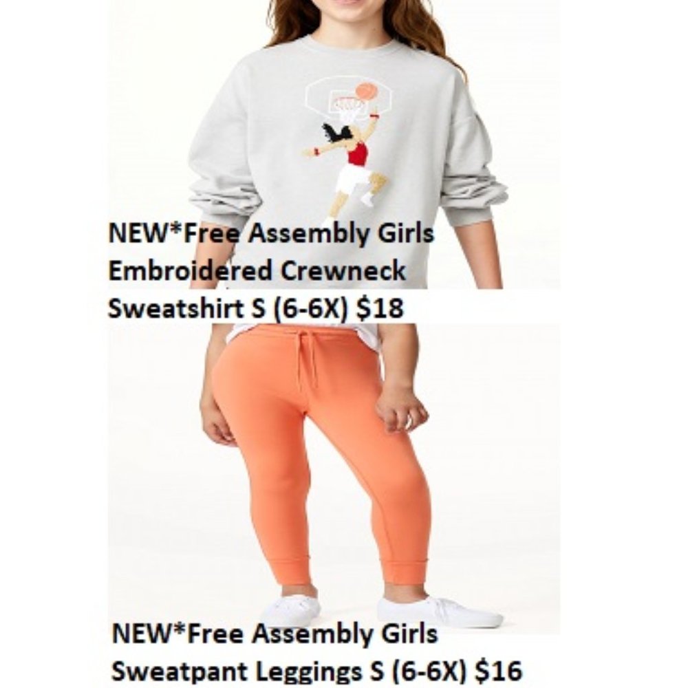 NEW* Free Assembly Girls Crewneck Set